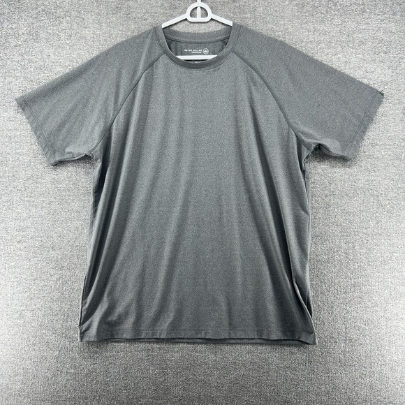 Peter Millar Crown Sport Golf T Shirt Men Size Large Gray UPF 50 Casual - Picture 1 of 7